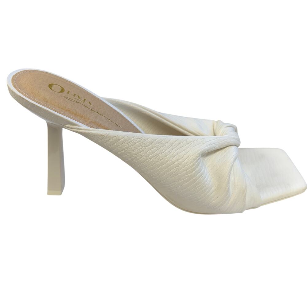 Olivia Ferguson white mule heels women’s‎ size 10 new with one tag on bottom - Picture 6 of 11